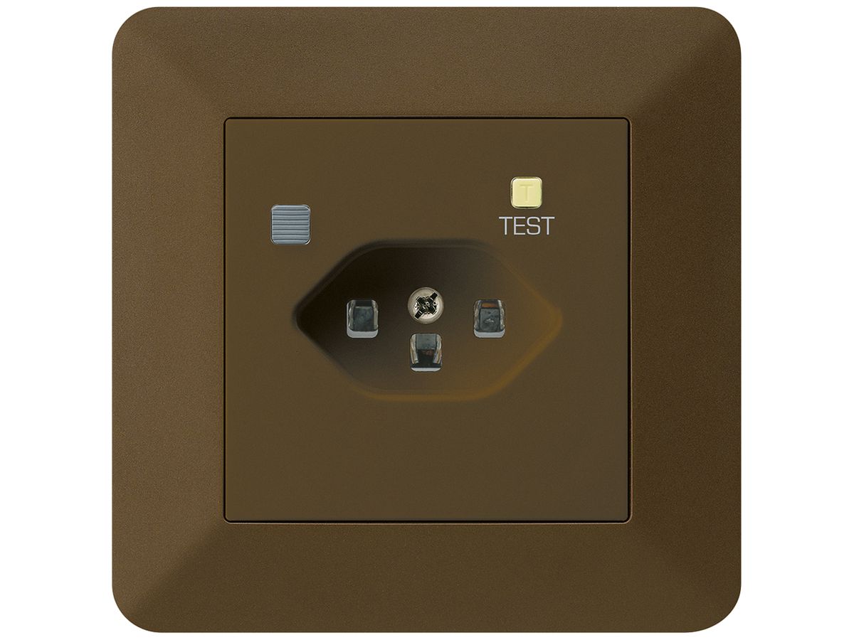 UP-Steckdose KTR T23 FI 30mA braun