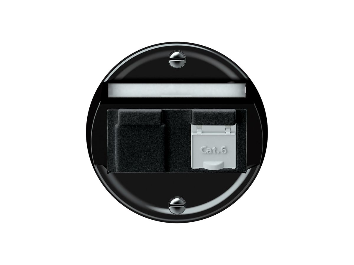 Anschlussdose origin RJ45 8(8) Kat.6 schräg 60×60mm schwarz