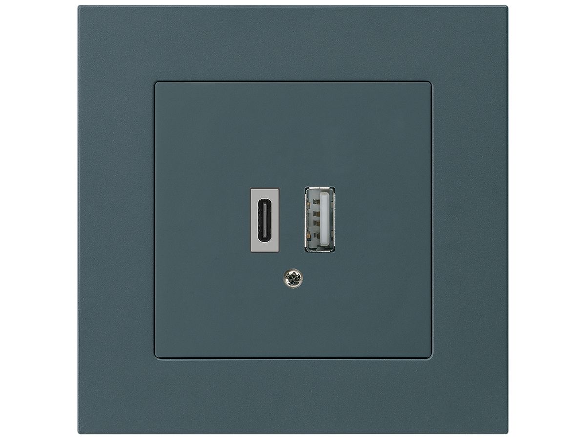 UP-USB-Ladesteckdose kallysto.pro 18W PD 1×Typ A+1×Typ C anthrazit