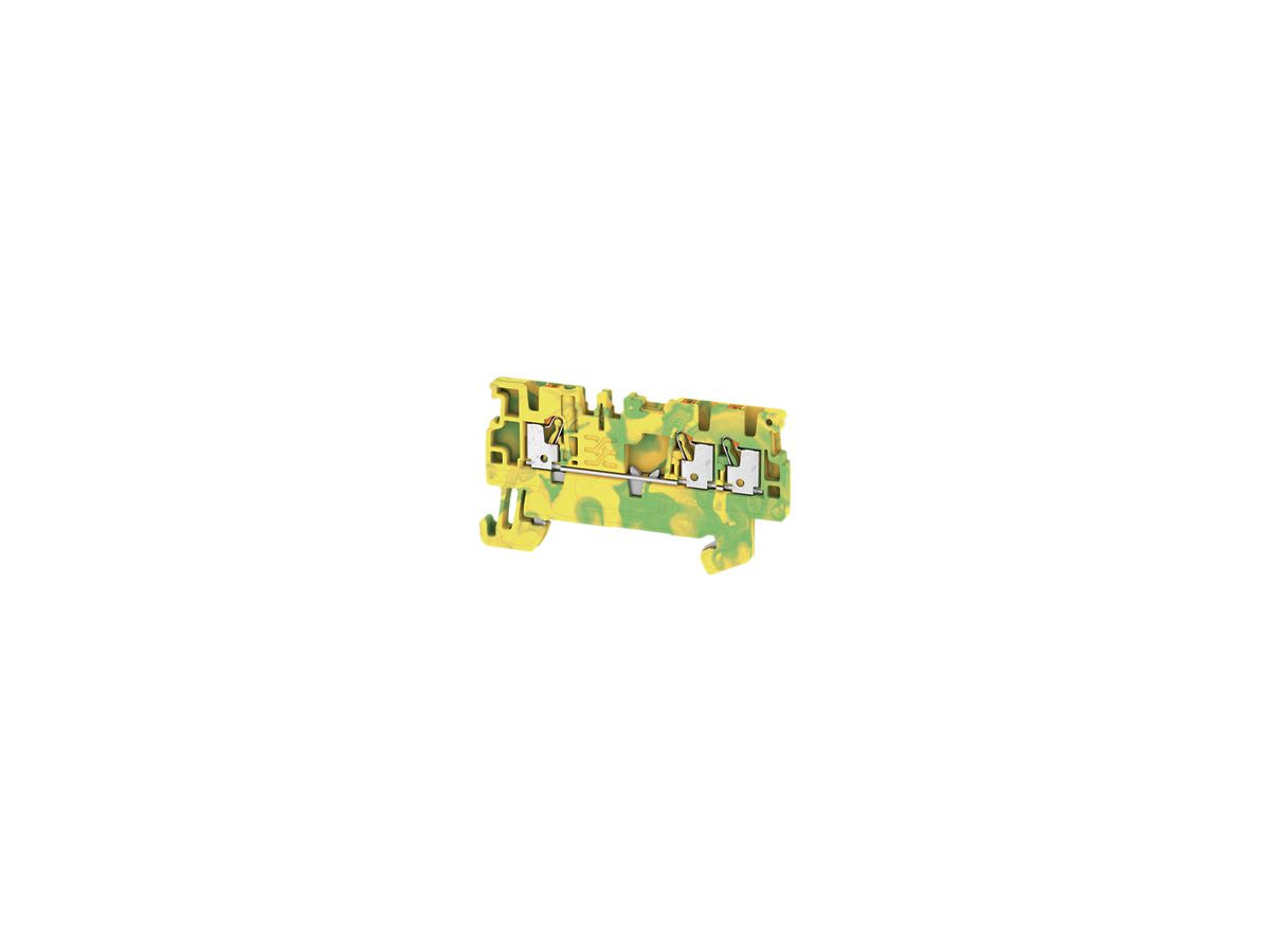 Schutzleiter-Reihenklemme Weidmüller A3C PUSH IN 1.5mm² 4 Anschlüsse grün-gelb