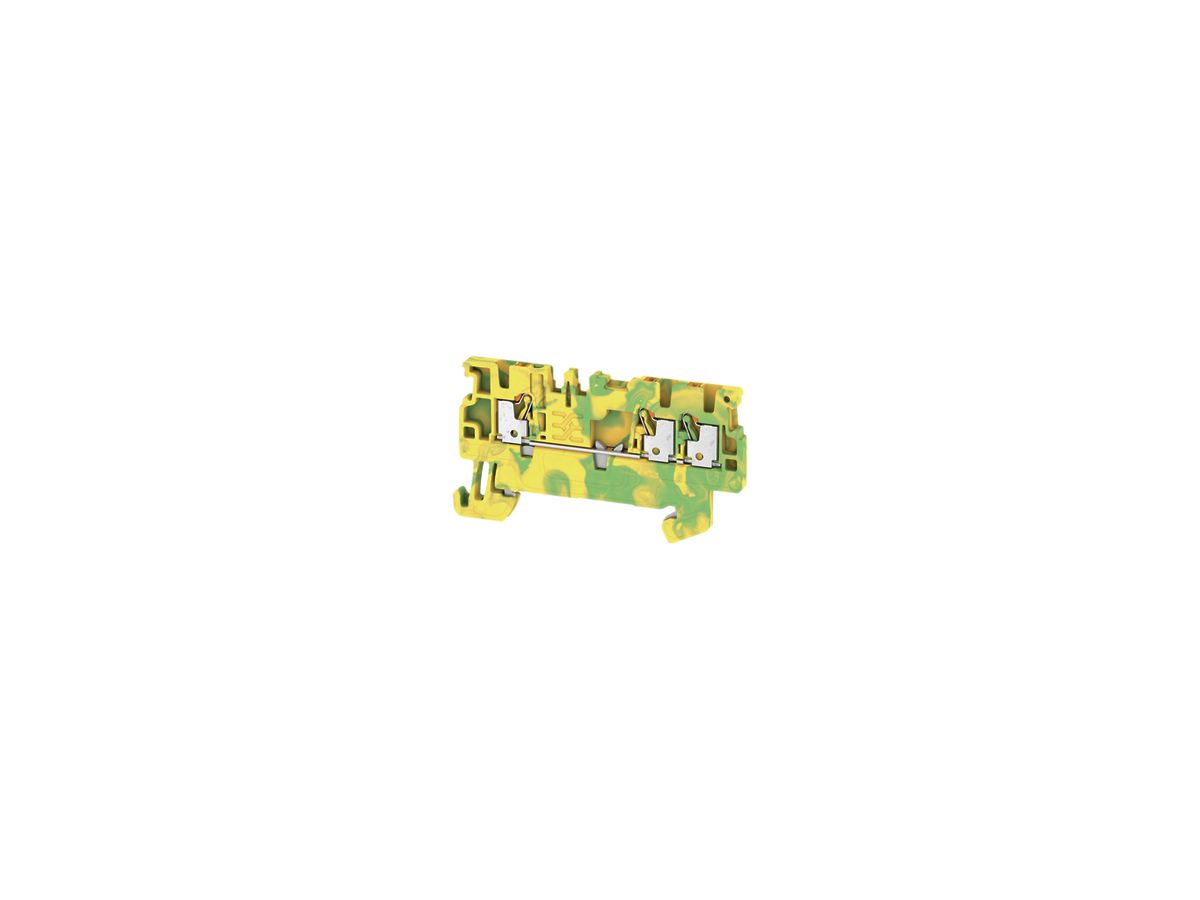 Schutzleiter-Reihenklemme Weidmüller A3C PUSH IN 1.5mm² 4 Anschlüsse grün/gelb