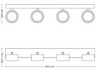 LED-Spot Philips Bracia 22W 2200lm 2700K 110° 600×80.5mm schwarz 4×Spot