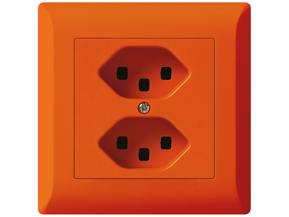 UP-Steckdose kallysto.line 2×T23 orange mit Steckklemmen