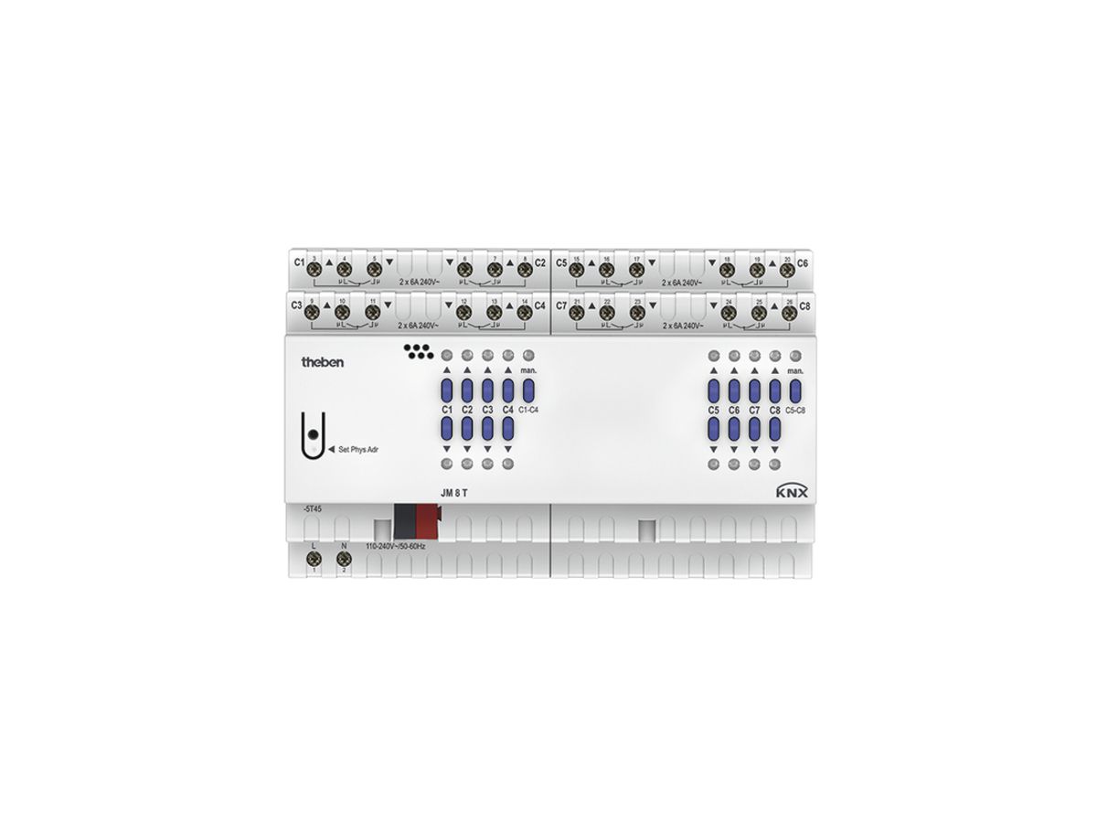 REG-Jalousieaktor Theben JM 8 T KNX 8-fach, 100…240V