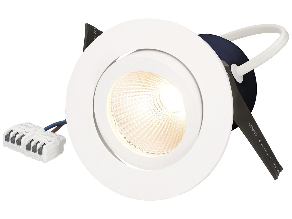 EB-LED-Spot MH maxLUCE ROUND 230 8W 780lm 4000K IP44 DIM Ø95mm weiss 36°