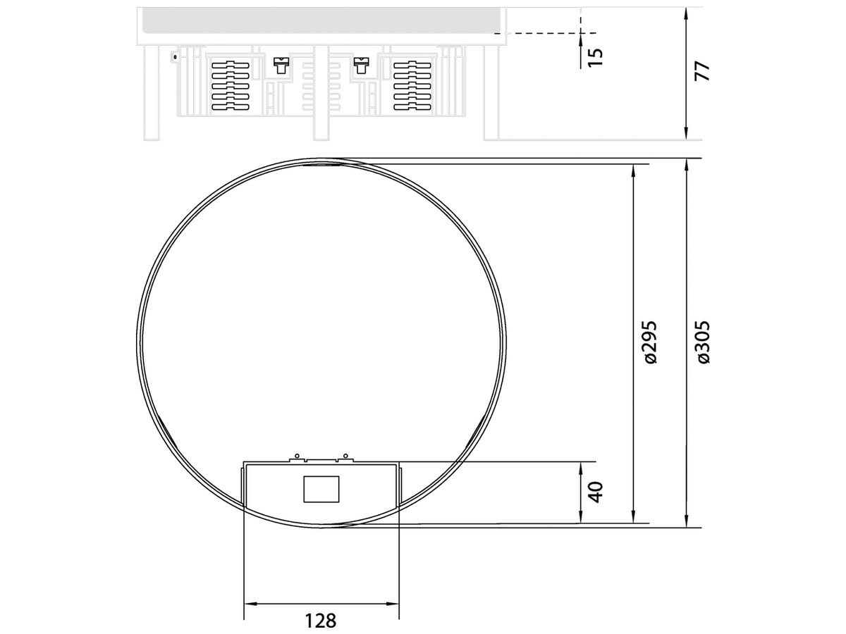 Edelstahlkassette Hager R12 LE 10 22mm rostfreier Stahl