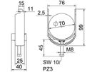 Schnellverleger BET 2056 N-Fuss Kunststoff 64…70mm 1×Kabel Stahl tfZn