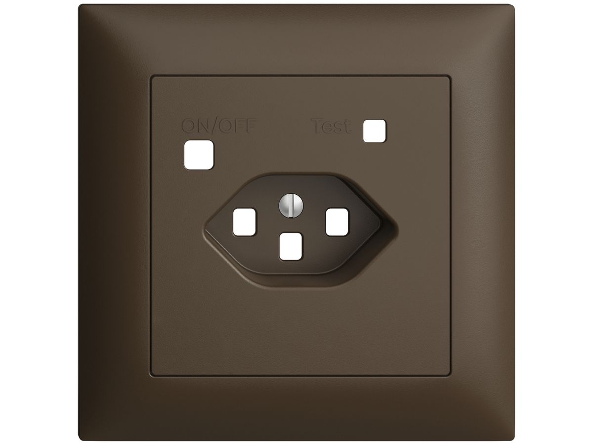 Frontset EDIZIOdue zu FI-Steckdose FMI, T23, coffee
