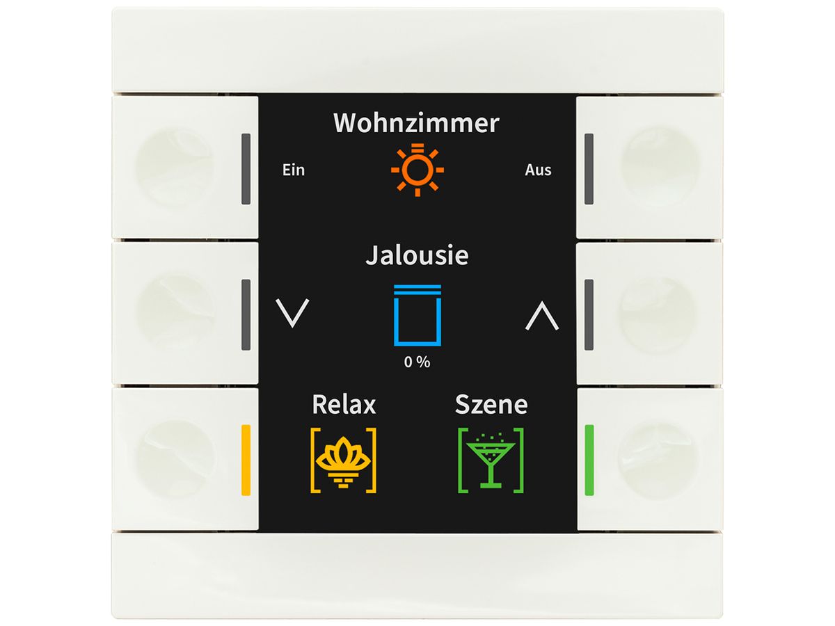 EB-Bediengerät KNX MDT BE-TAS86.02 6T/6B Display weiss gl