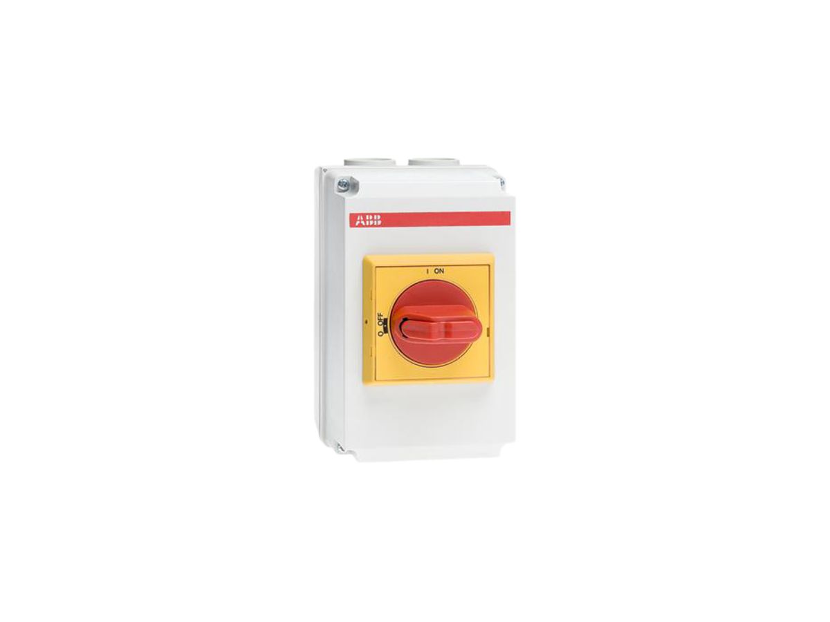 AP-DC-Sicherheitsschalter ABB, 2P 16A 660V Kunststoffgehäuse Griff rot/gelb