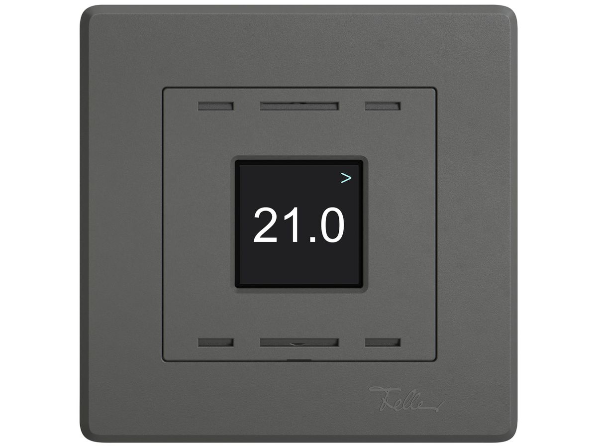 UP-Raumtemperatursensor EDIZIO.liv Wiser SNAPFIX® CO2 230V 5…30°C dunkelgrau