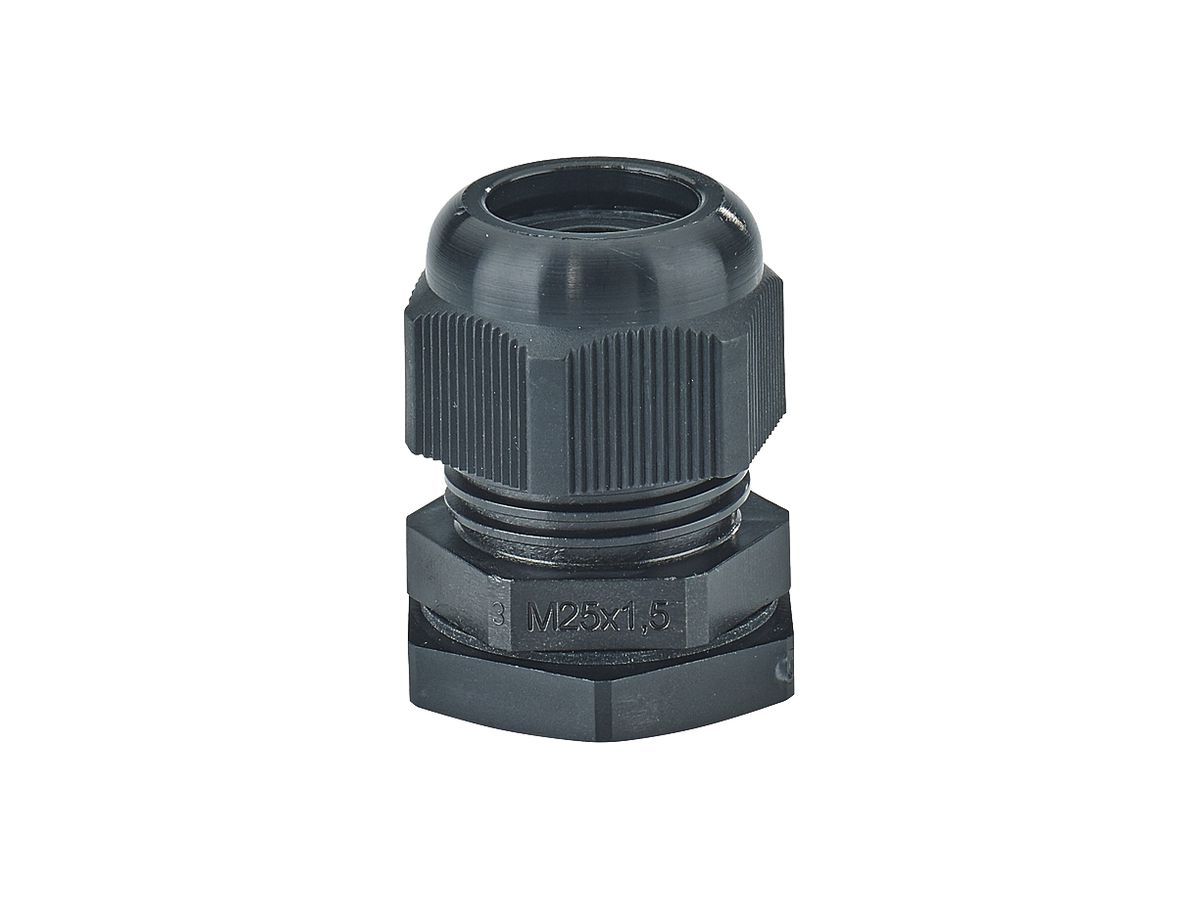 Kabelverschraubung Hensel IP66/IP67/IP69, M25, schwarz, GDP IEC 60695-2: 960°C