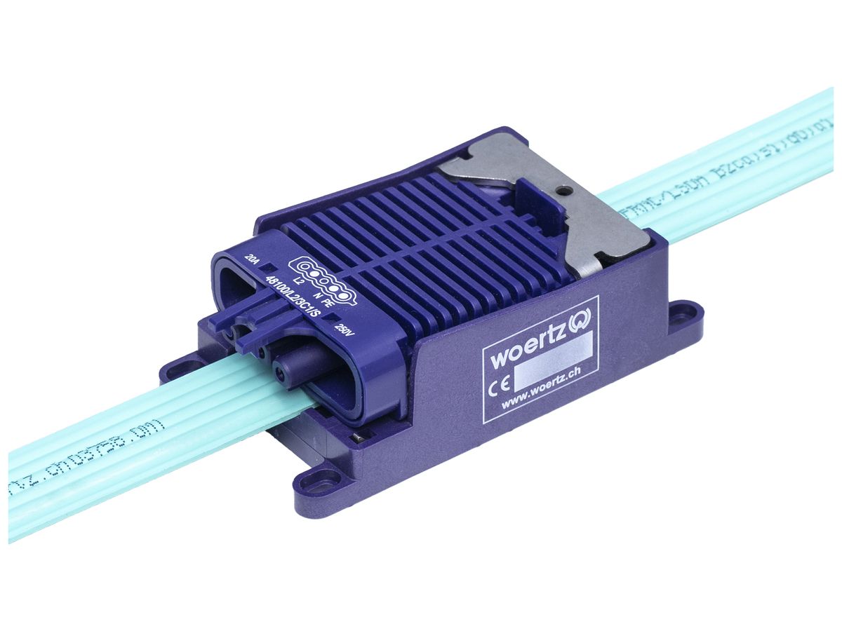 Schnellanschlussdose Woertz für Flachkabel Power 5×2.5mm² L2 3P C1