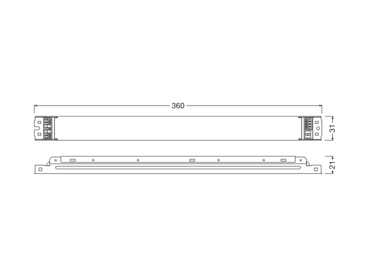 LED-Betriebsgerät LEDVANCE DR EXTERNAL 2×7…26W 20…45V 350…600mA DALI 360×31×21mm