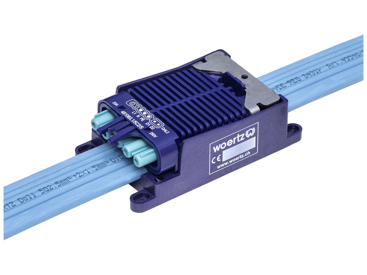 Schnellanschlussdose Woertz für Flachkabel DALI 5×2.5+2×1.5mm² L1 5P (Bus) C2