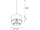 Pendelleuchte SLV PARA DOME E27 max. 150W schwarz, Schirm separat bestellen