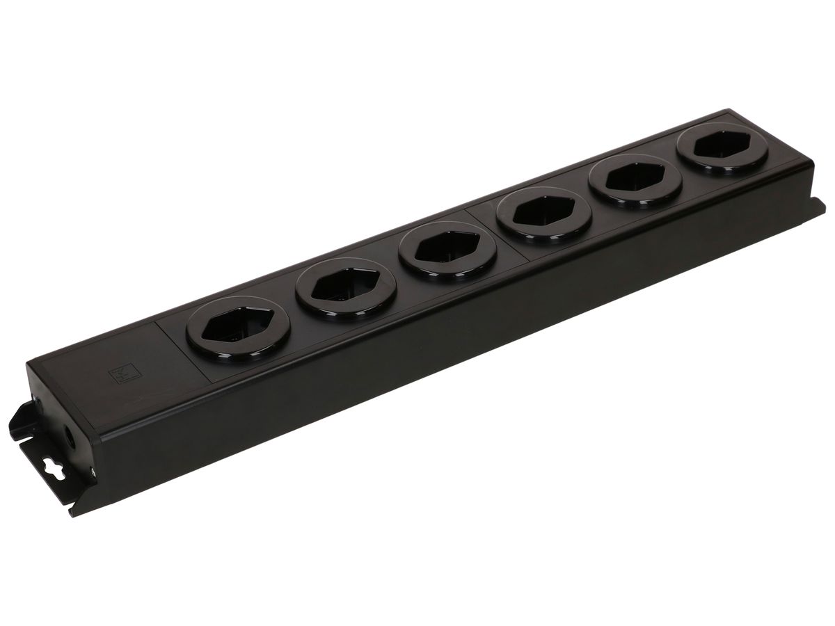 Steckdosenleiste MH POWER LINE 10A 6×T13 schwarz-schwarz