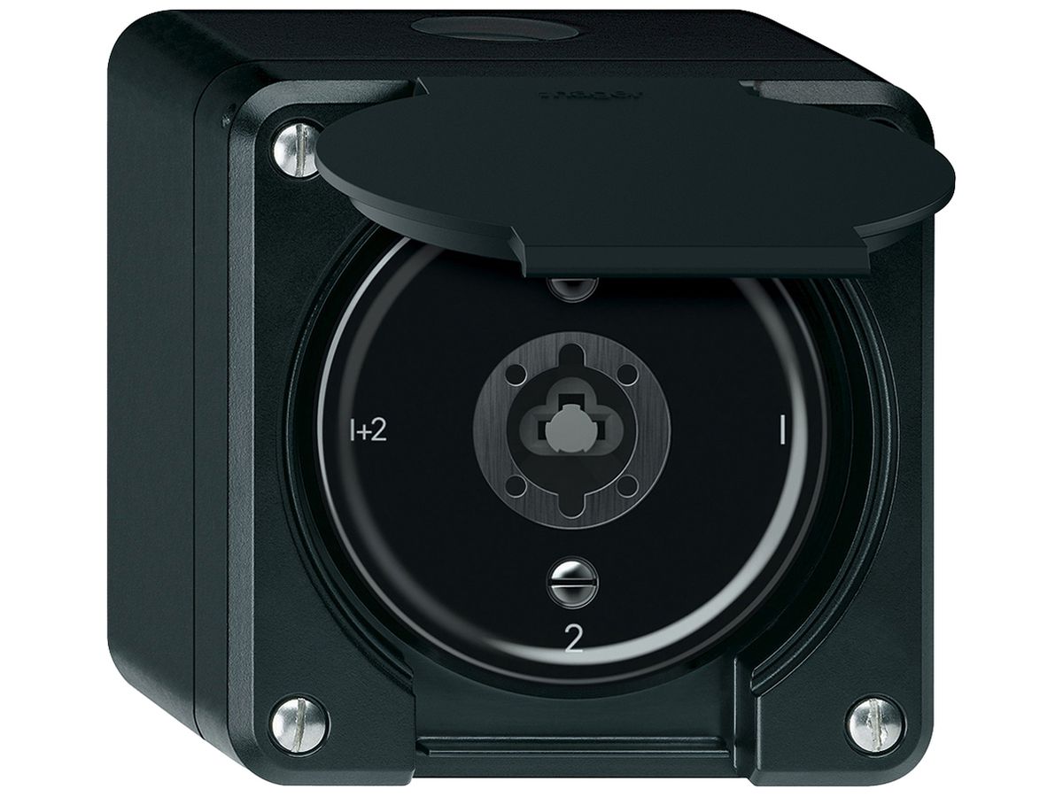 AP-Schlüsselschalter robusto Serienschalter 16A 250V 86×86mm schwarz