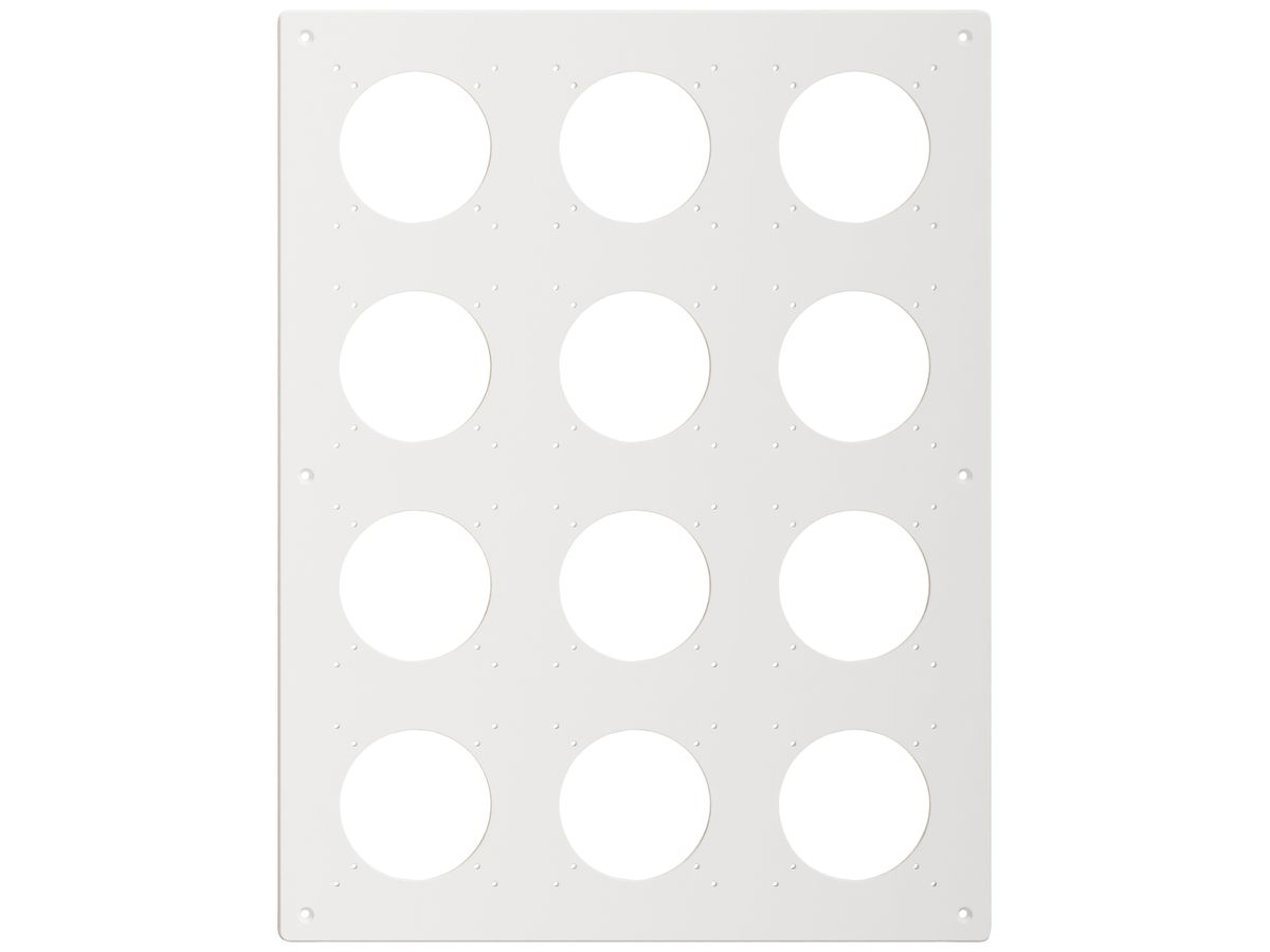 Montageplatte Feller NEVO SNAPFIX® 4×3 Ø69mm 325×425mm weiss