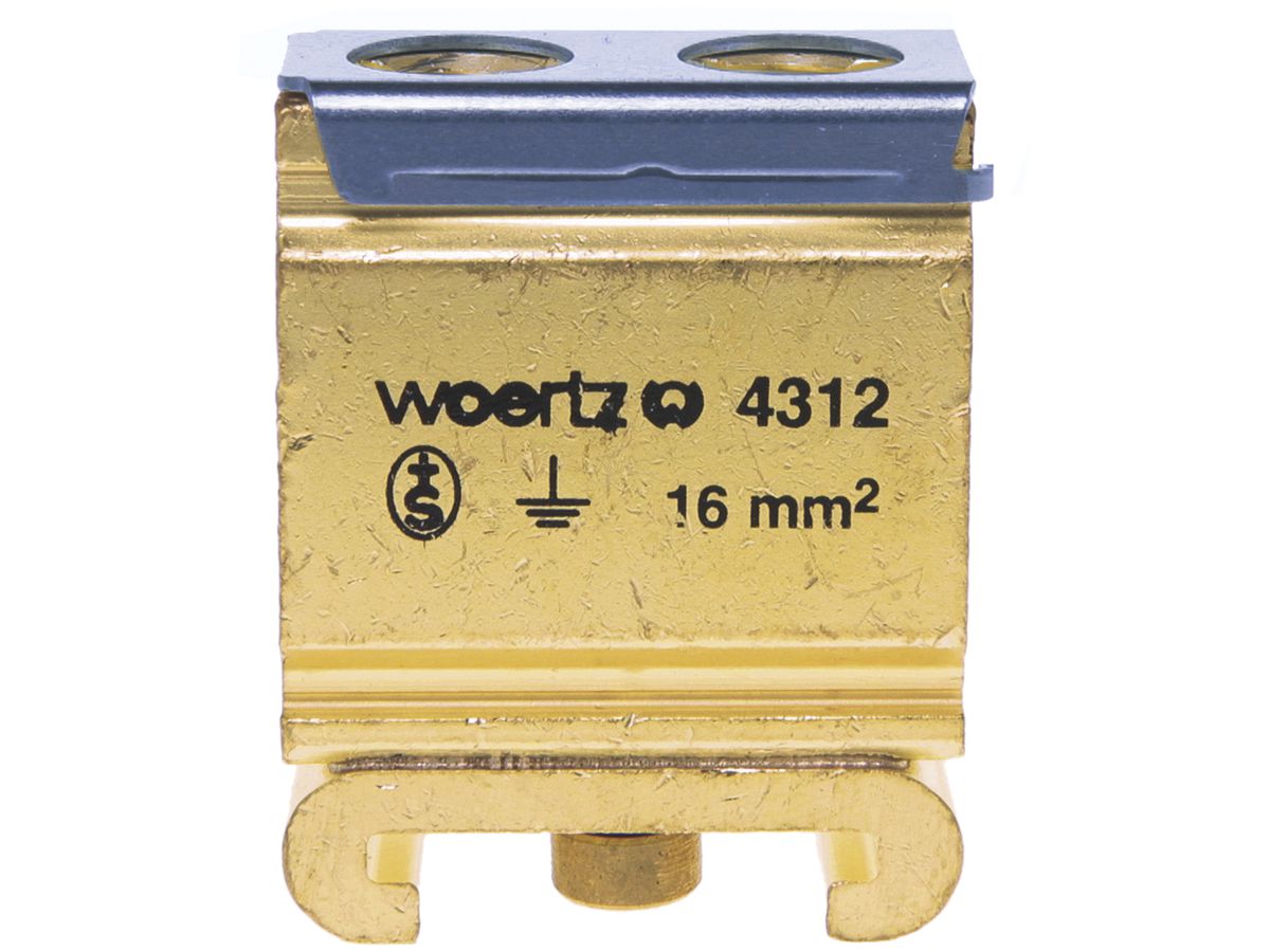 Schutzleiter-Reihenklemme Woertz 6…16mm² Schraubanschluss 2×1 Sonderprofil
