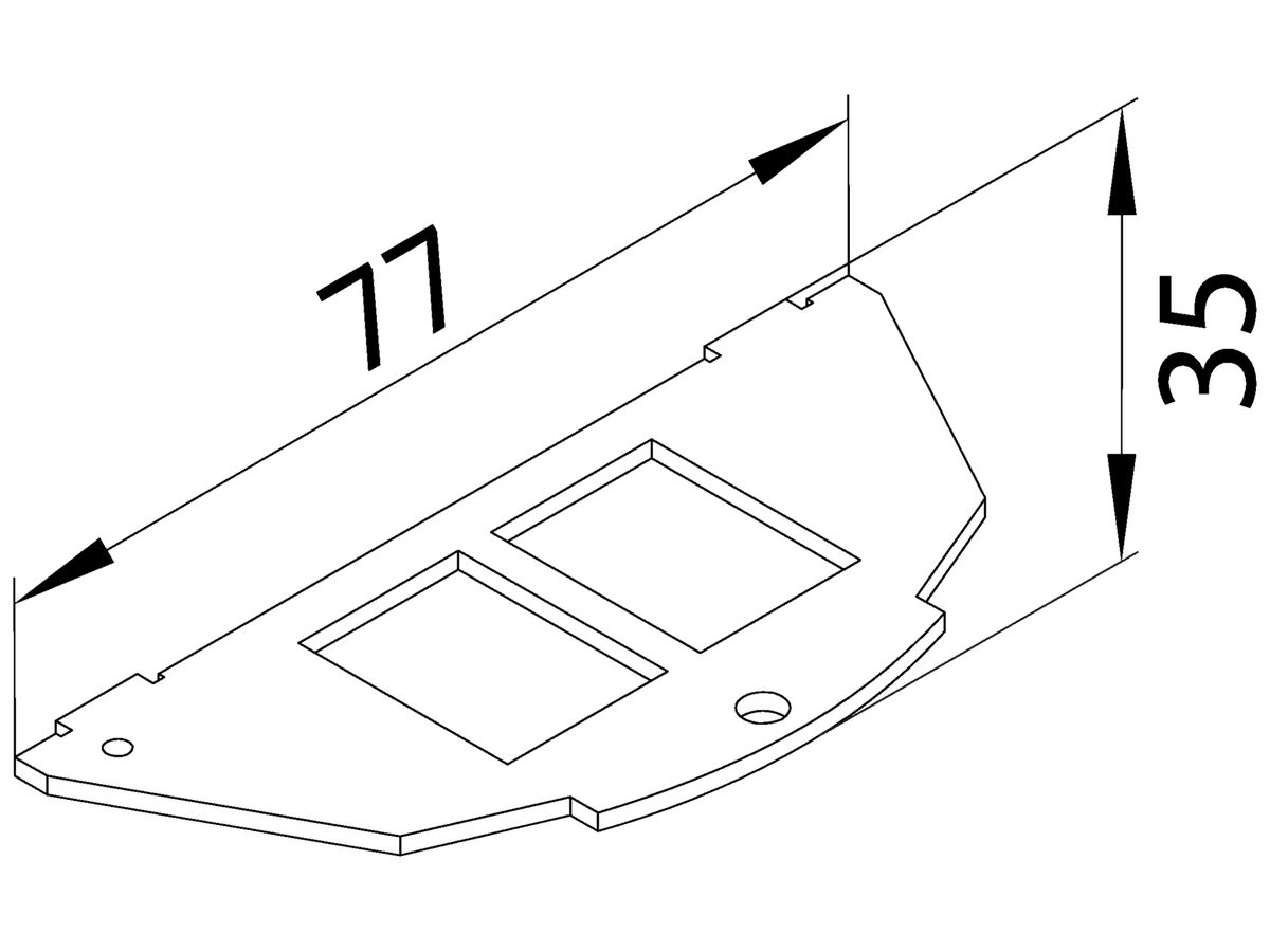 Montageplatte Hager Typ 01, 19.3×14.8mm zweifach