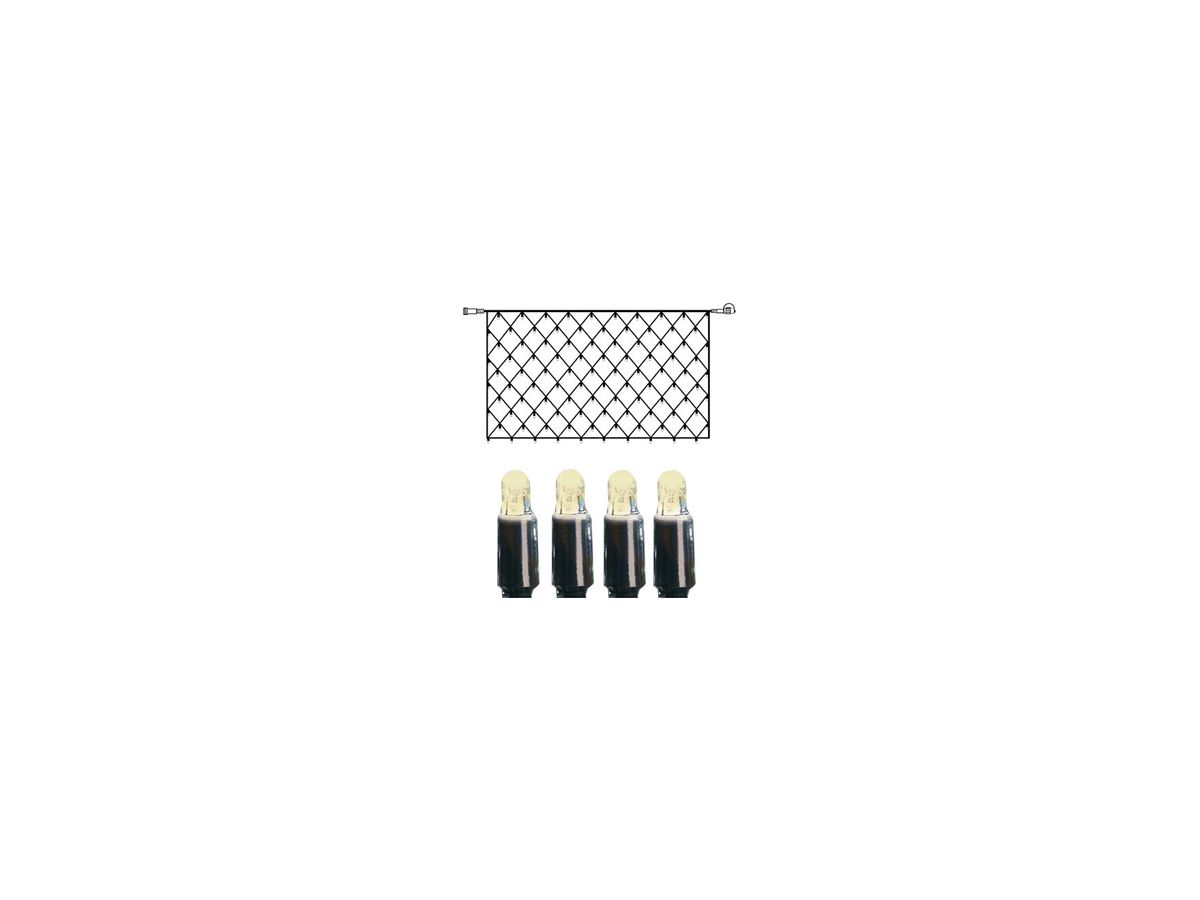 Lichtnetz System LED Extra, 2×1m, schwarz, 8W, 100 LED, warmweiss