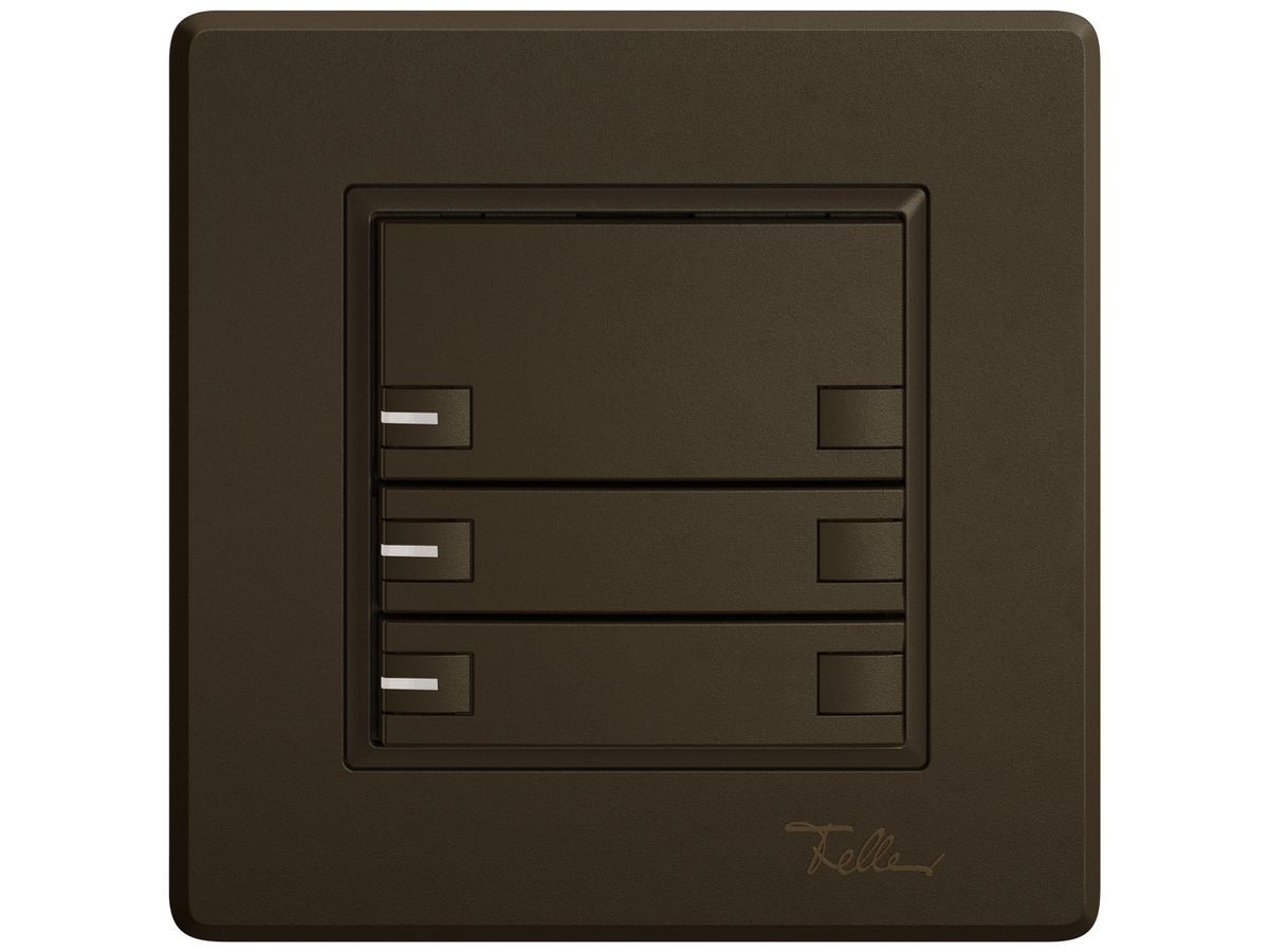 UP-KNX-Taster RGB EDIZIO.liv SNAPFIX® Temperaturfüh.RGB-LED 3×T 2-Tbed.br