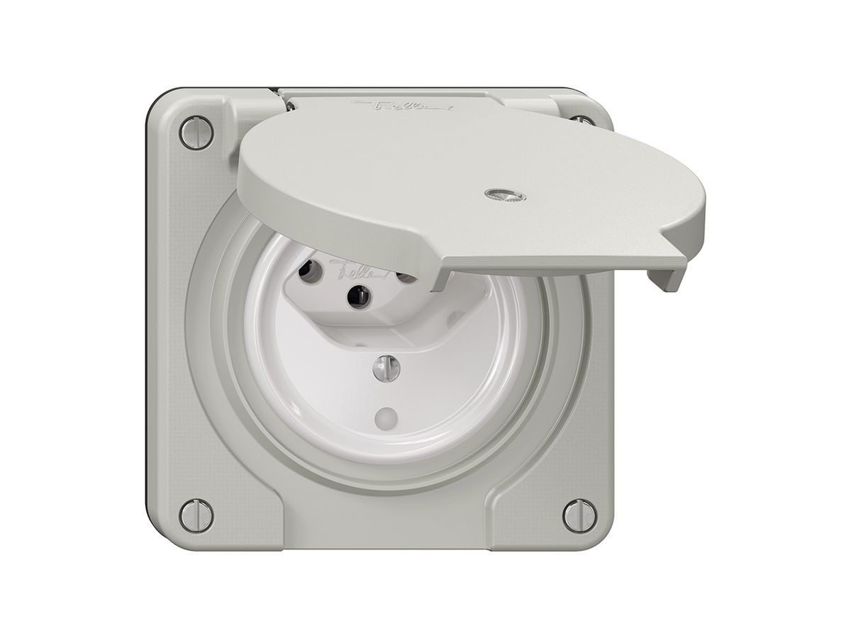 Steckdose NEVO N.CO, 1×T13, IP21, m.LED, lichtgrau