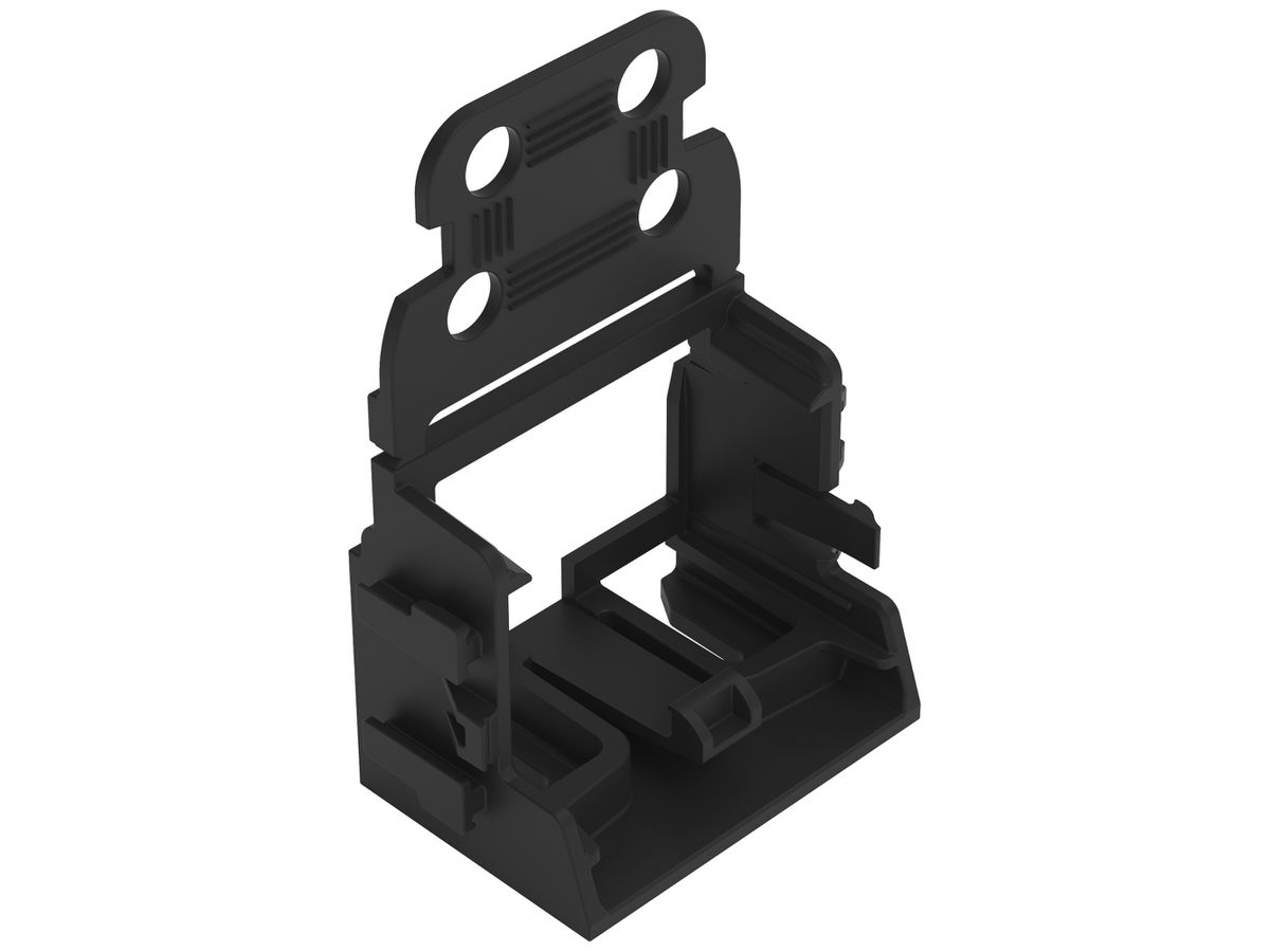 Befestigungsadapter WAGO 221 mit Zugentlastung 10L×4mm² Schraube schwarz