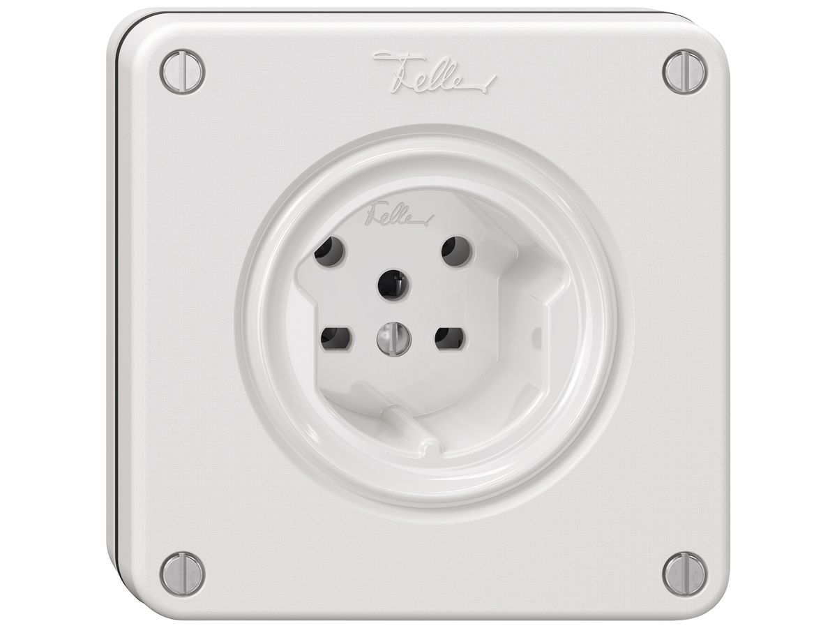 UP-Steckdose NEVO SNAPFIX® 1×T15 10A 440V 87×87×31mm IP21 ws