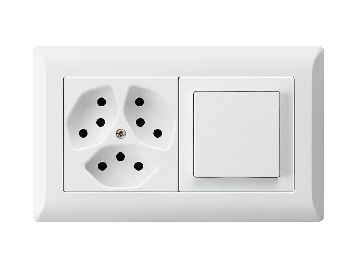 UP-Kombination kallysto.line Gr.I-I horizontal 3×Typ 13+Schalter S3 weiss