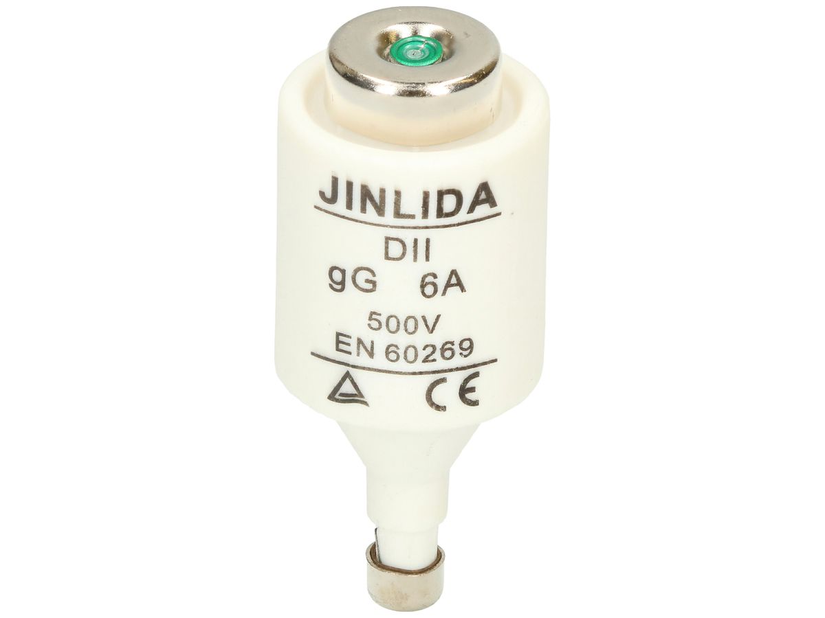 D-Sicherung MAX HAURI DT-II 6A grün 500V träg 50 KA gG Ø21×48mm 5 Stück