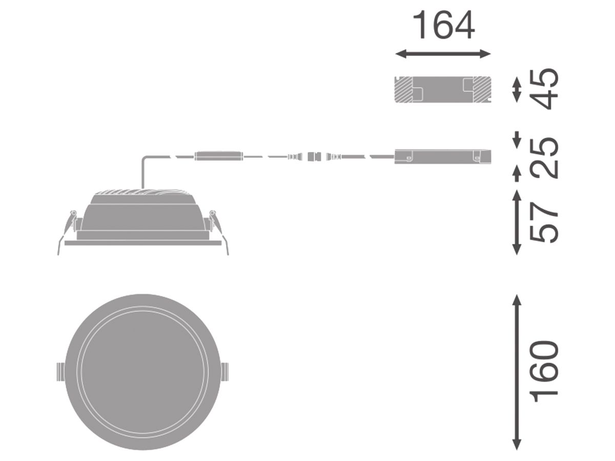 LED-Downlight LEDVANCE DL CMFT 15W 2175lm 4000K IP44 VWB DALI Ø160mm ws