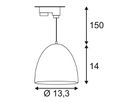 Pendelleuchte SLV PARA CONE 14 GU10 35W mit 3-Phasen-Adapter IP20 weiss