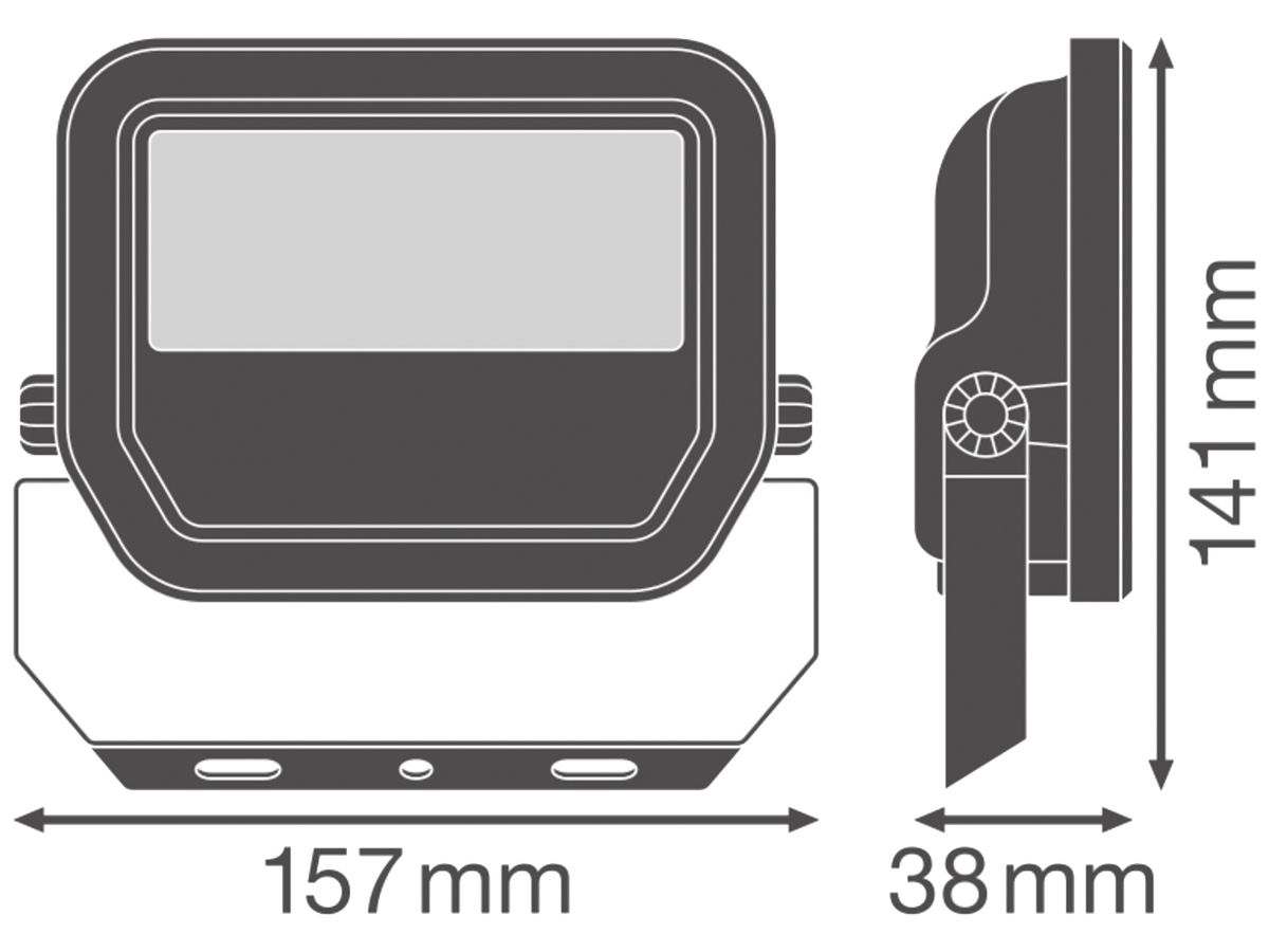 LED-Strahler LEDVANCE FL AREA 16W 1850lm 830 IP66 48×85° 157×141mm schwarz