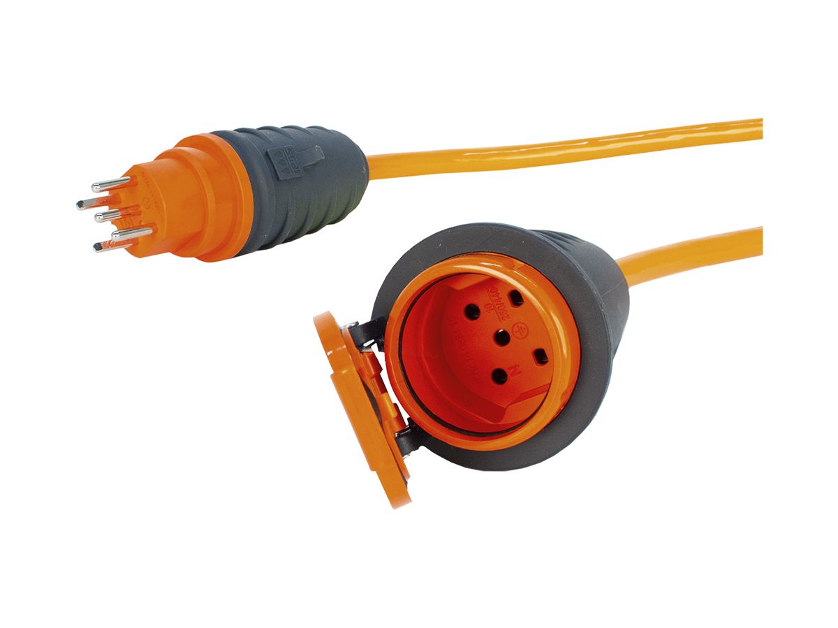 Verlängerungskabel Steffen EPR-PUR 5×1.5mm² 5m T15/T15 für Industrie orange