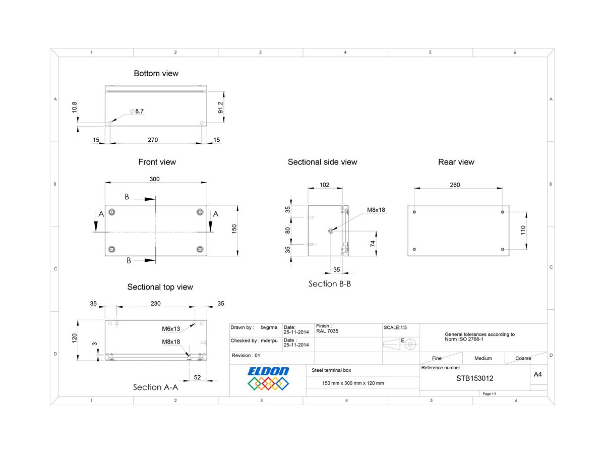 Klemmenkasten nVent HOFFMAN STB 300×150×120mm IP66 grau