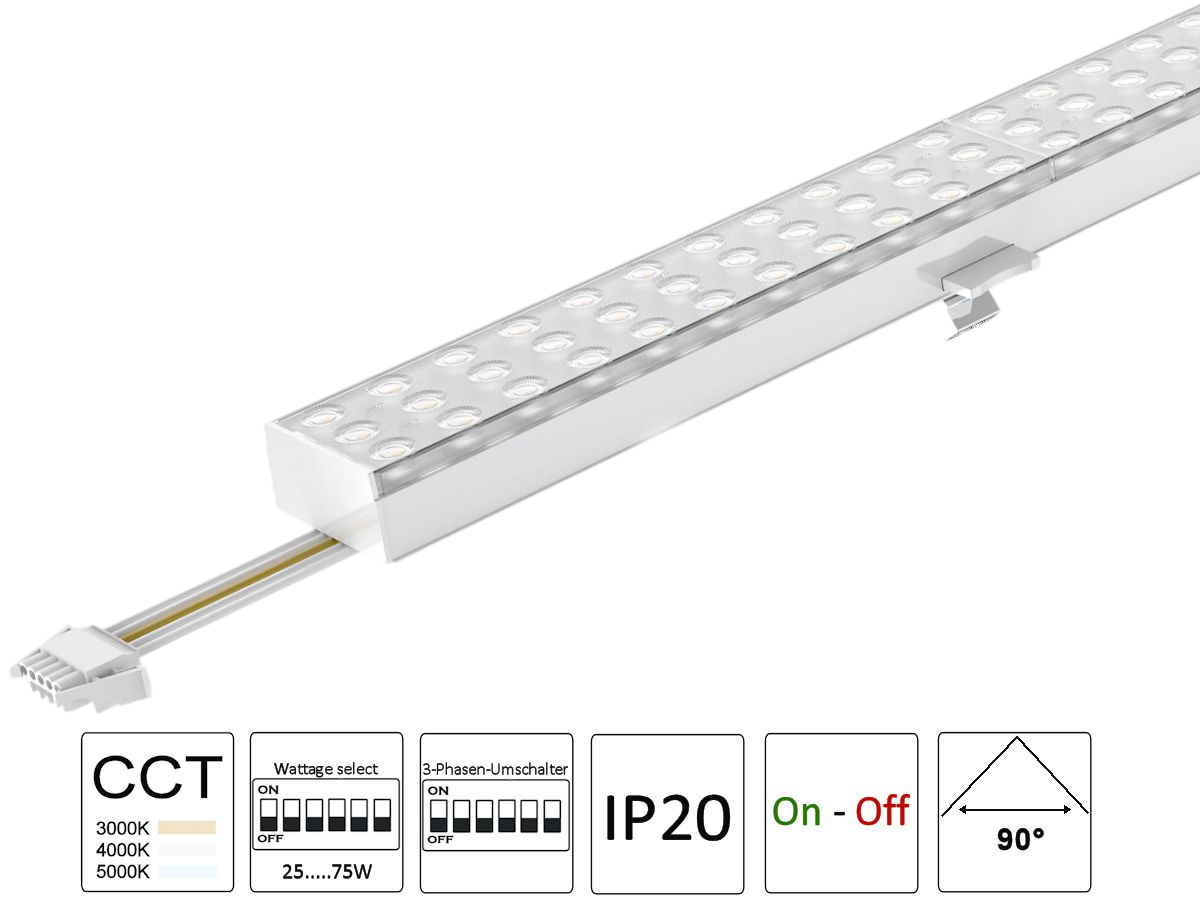 LED RetroFlex NEW Lens-Optic 1.5m,90°,ws - 25-75W,3000/4000/5000K,On-Off
