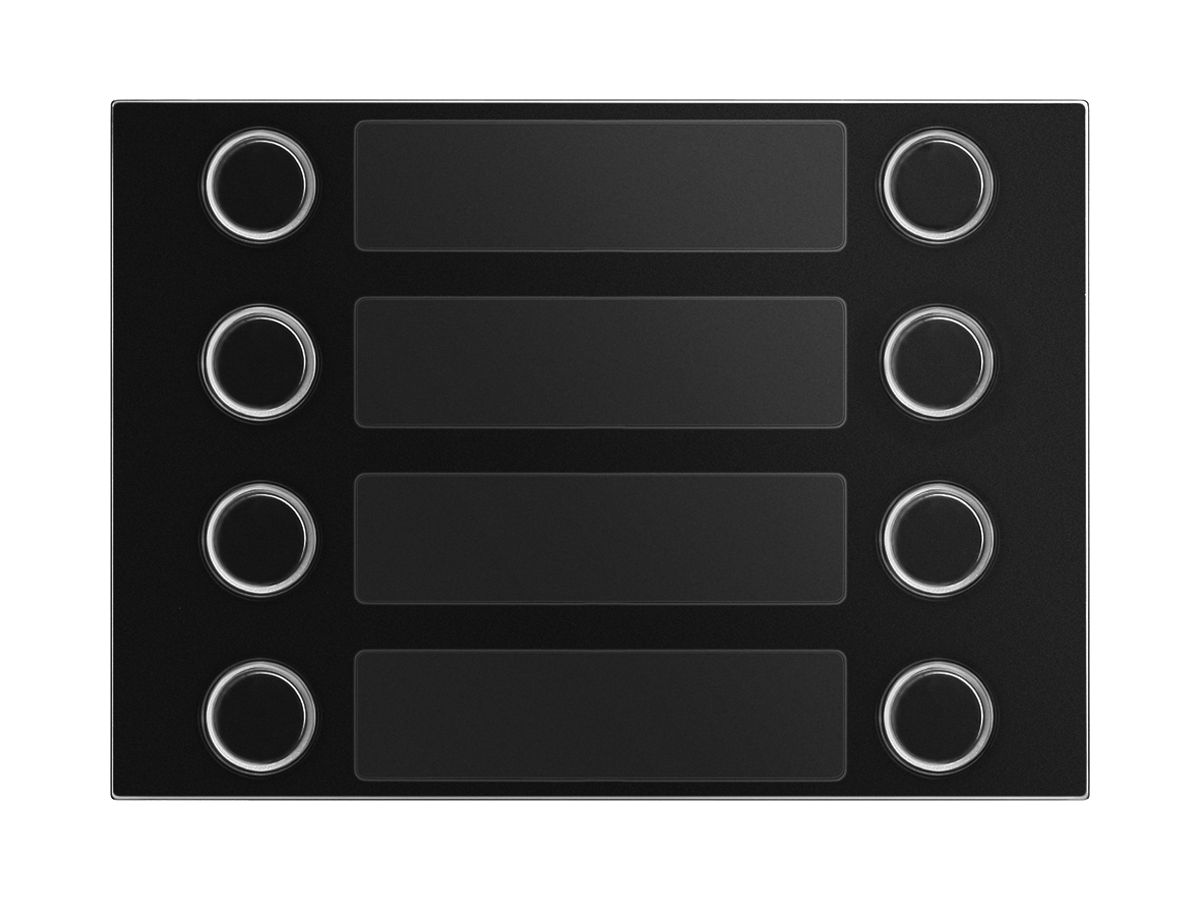 Frontplatte für Ruftastenmodul Urmet Alpha, 8×Taste (4×2), IP55, schwarz