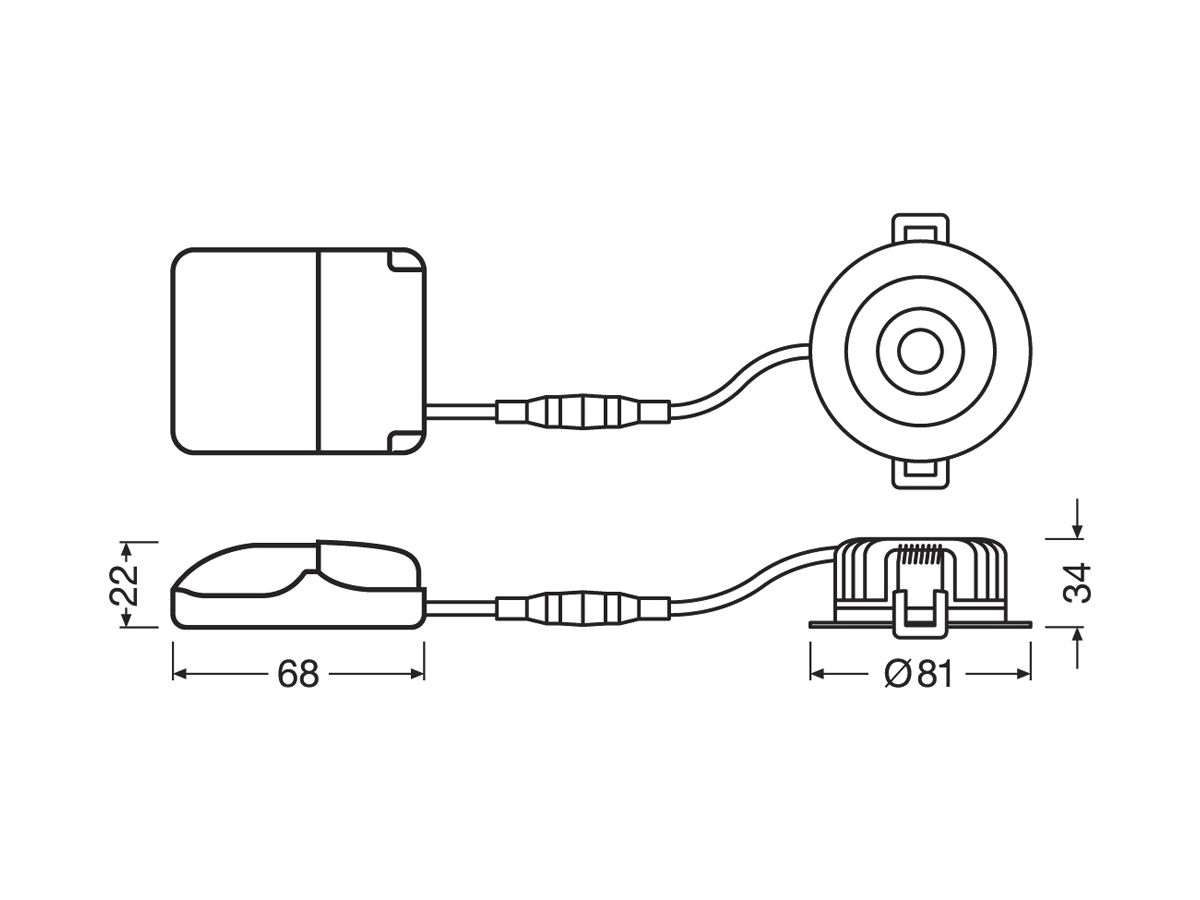 LED-Downlight LEDVANCE SP AIR FIX 6W 510lm 3000K IP65 MB DIM schwarz