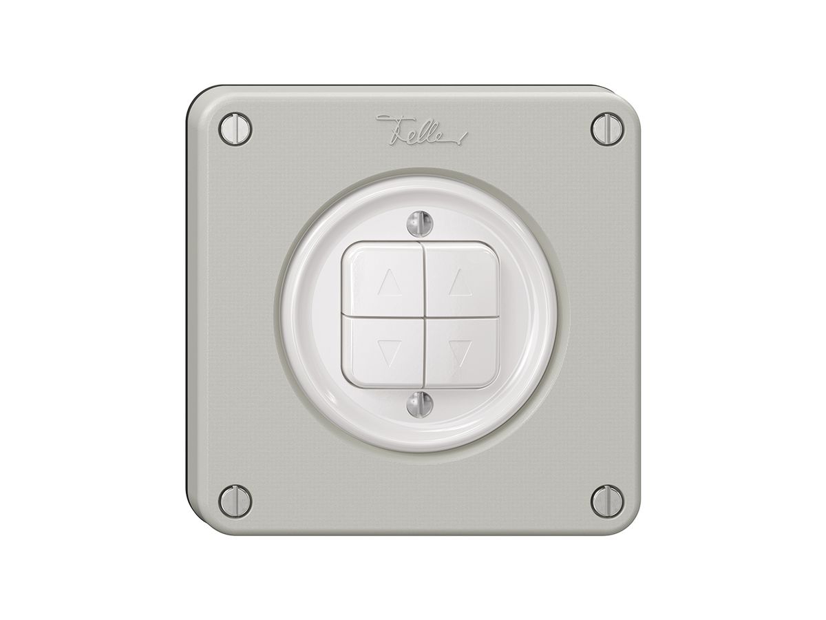 Storentaster NEVO, 2-Kanal, Einbautiefe 18 mm, 87×87 mm, lichtgrau