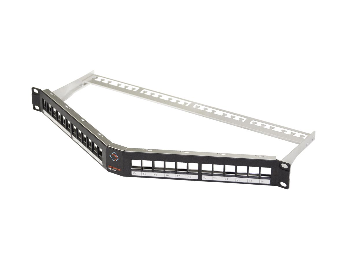 Patchpanel 19" Dätwyler PP KS 1HE geschirmt für 24×Keystone
