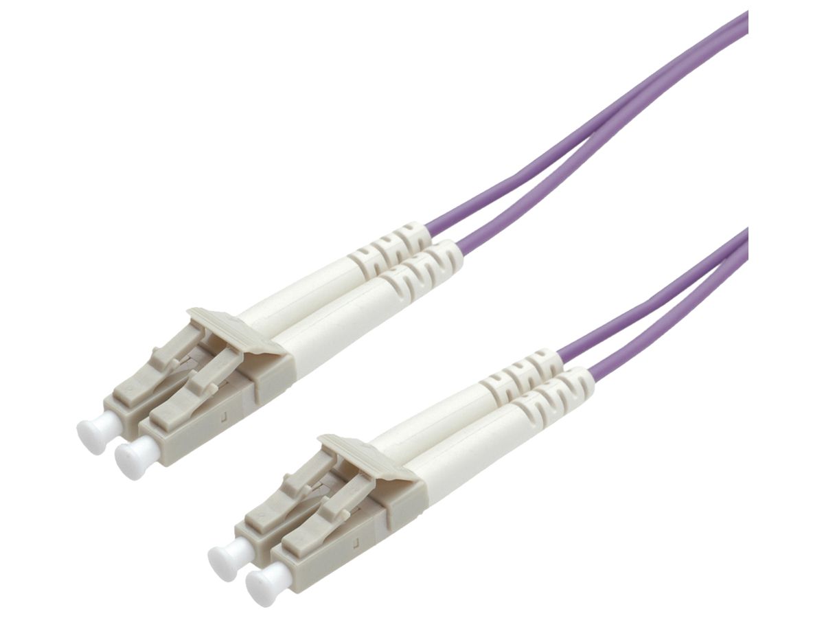 Patchkabel LWL ROLINE 2×OM4 LC-Duplex/LC-Duplex PVC violett 10m