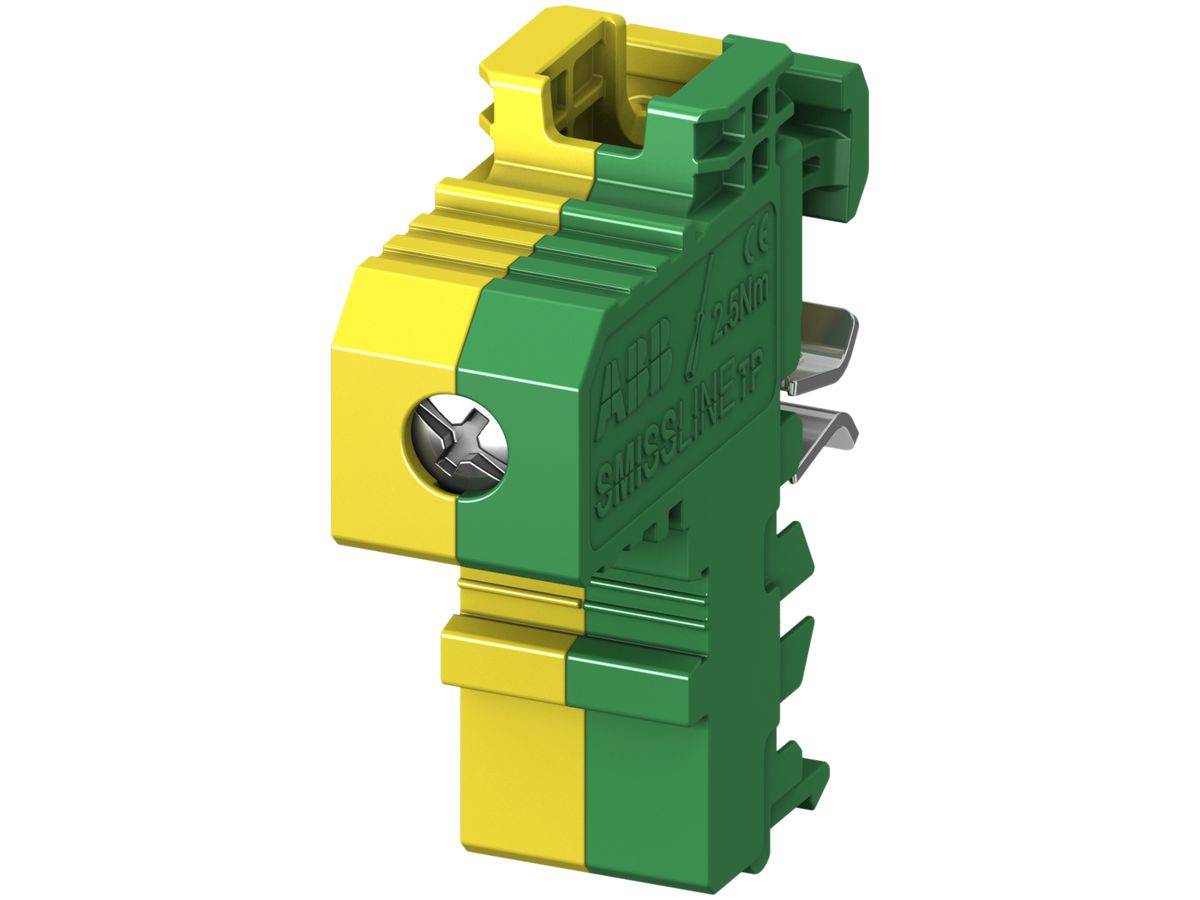 Schutzleiterklemme ABB SMISSLINE TP für Zusatzsockel 35mm², grün/gelb