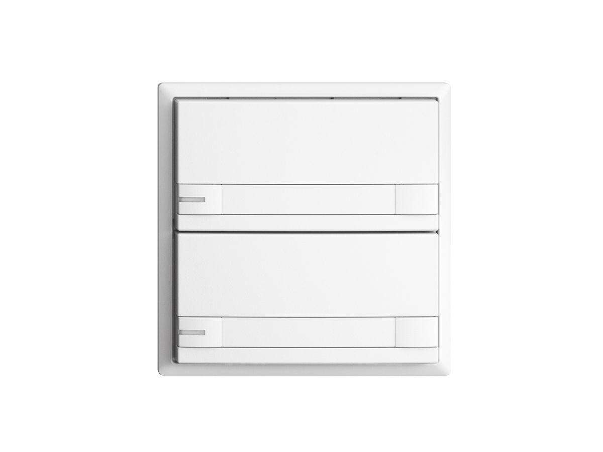 UP-Taster KNX 2-fach EDIZIOdue colore weiss RGB mit LED mit Papiereinlage