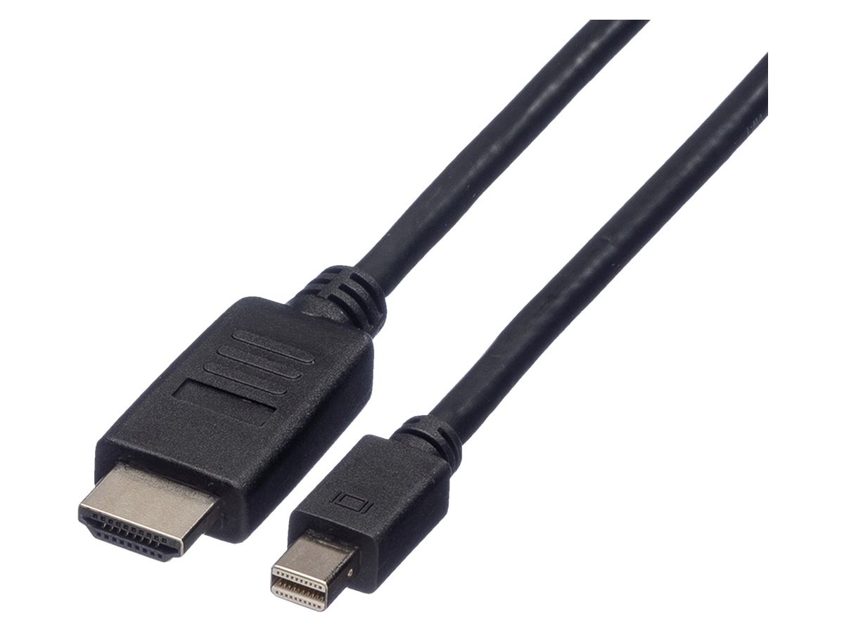 Mini-DisplayPort/HDMI-Kabel ROLINE FHD@60Hz (DisplayPort 1.1) schwarz 1m