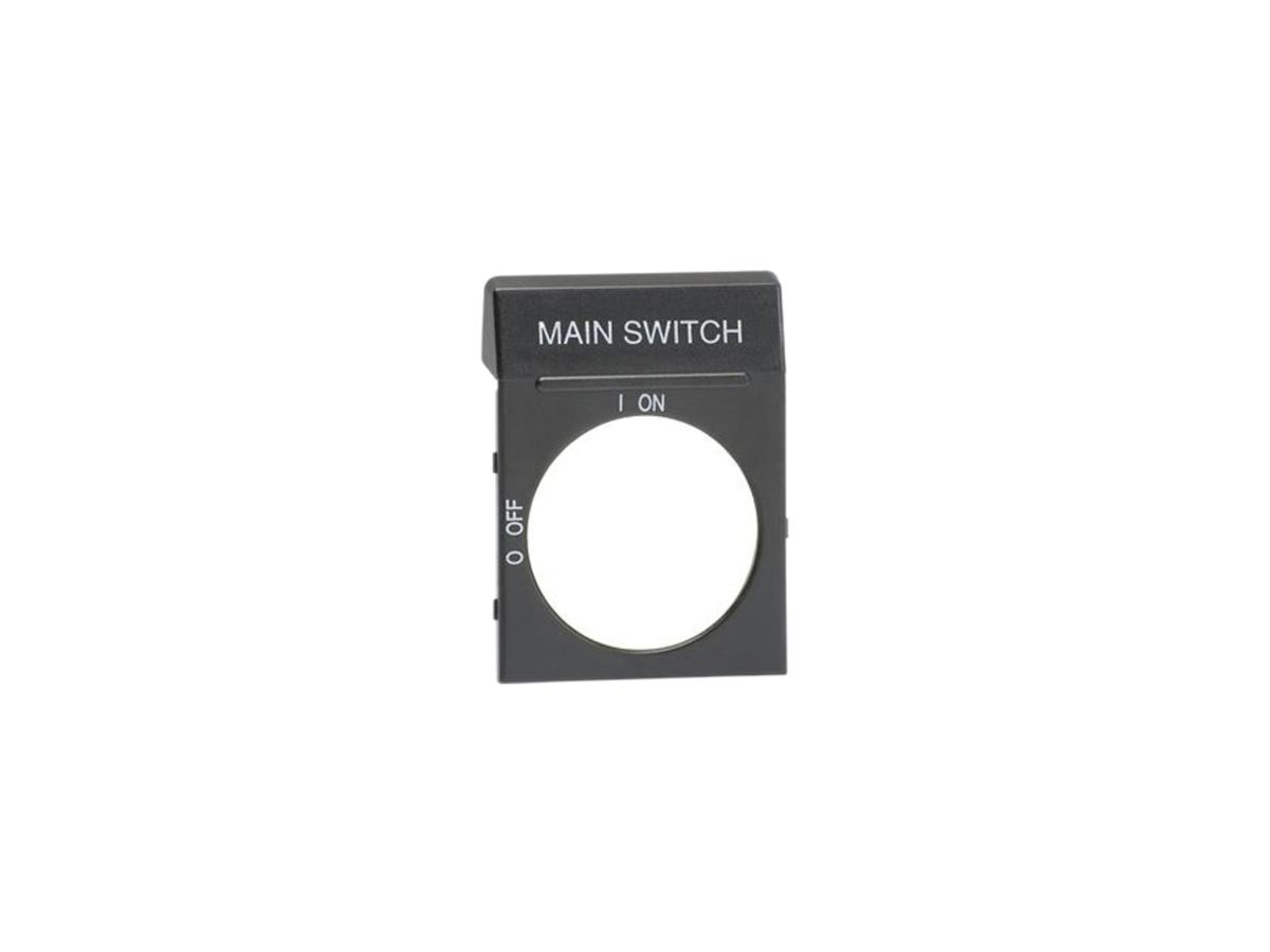 Beschriftungsschild schwarz für Griff für OH 2 Main Switch