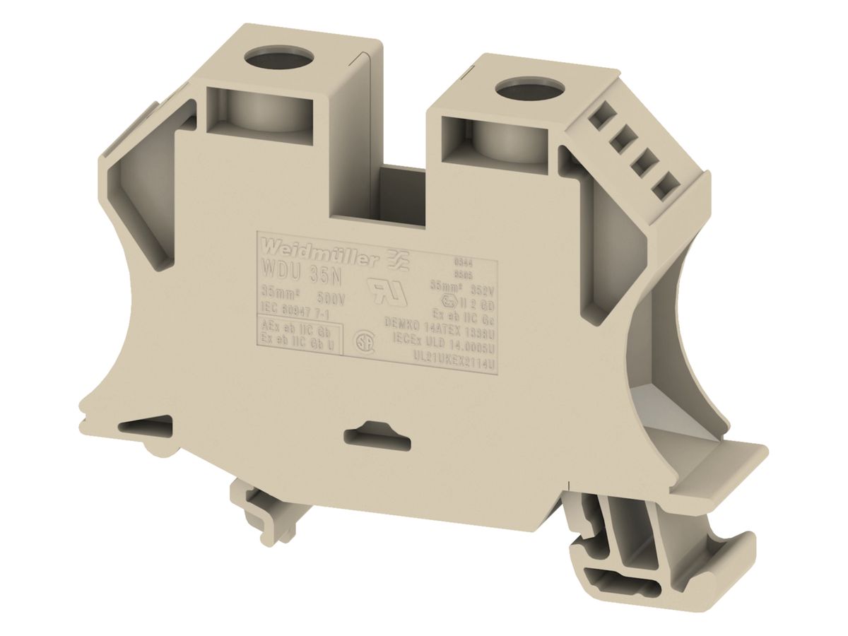 Durchgangs-Reihenklemme 2.5…35mm² 125A 500V TH35/G32 beige