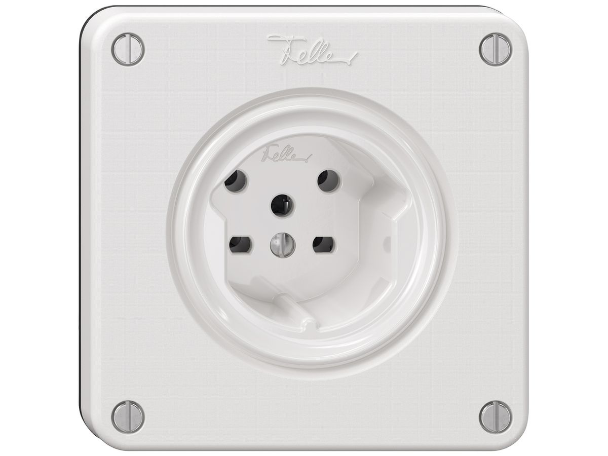 Steckdose NEVO SNAPFIX® 1×T15 10A 440V 87×87×31mm IP21 ws