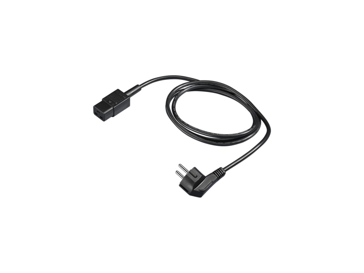 Anschlusskabel Rittal DK 7200.216 SCHUKO/C19 240V 3P 16A PVC schwarz 1.8m